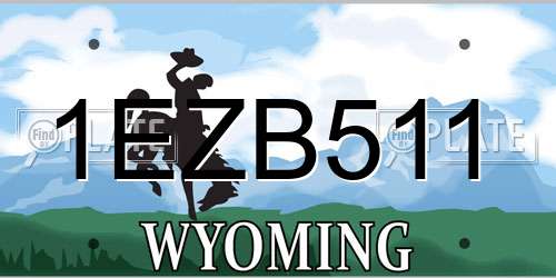 1EZB511 Wyoming License Plate