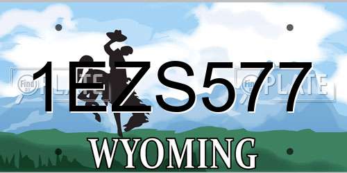 1EZS577 Wyoming License Plate