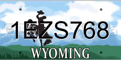 1EZS768 Wyoming License Plate