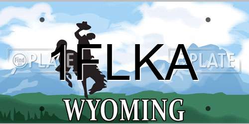 1FLKA Wyoming License Plate
