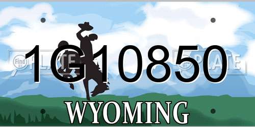1G10850 Wyoming License Plate