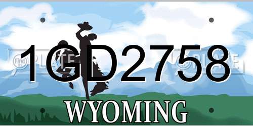 1GD2758 Wyoming License Plate