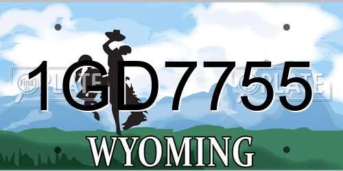 1GD7755 Wyoming License Plate