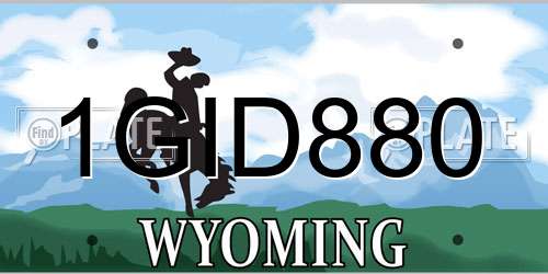 1GID880 Wyoming License Plate