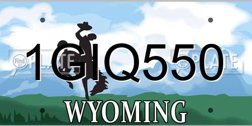1GIQ550 Wyoming License Plate