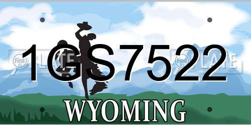 1GS7522 Wyoming License Plate