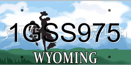 1GSS975 Wyoming License Plate