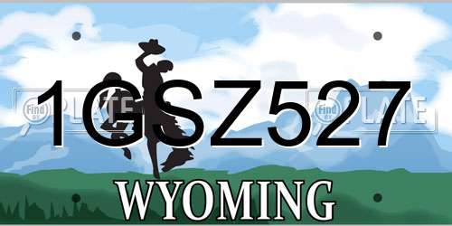1GSZ527 Wyoming License Plate