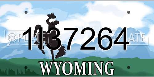 1I37264 Wyoming License Plate