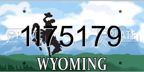 1I75179 Wyoming License Plate