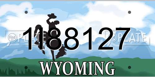 1I88127 Wyoming License Plate
