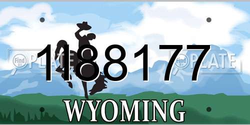 1I88177 Wyoming License Plate