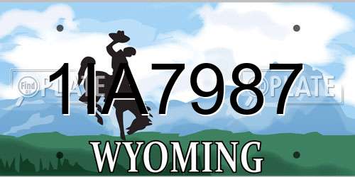 1IA7987 Wyoming License Plate