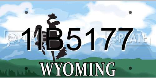 1IB5177 Wyoming License Plate