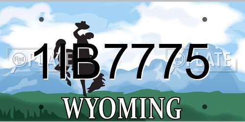 1IB7775 Wyoming License Plate