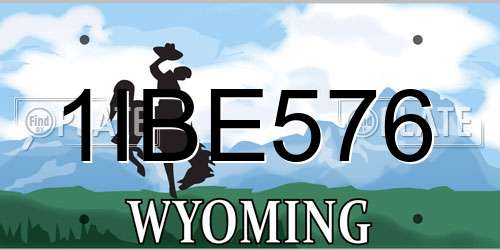 1IBE576 Wyoming License Plate