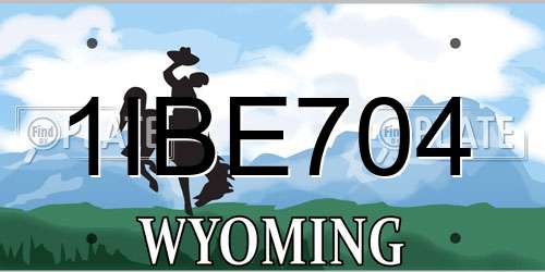 1IBE704 Wyoming License Plate