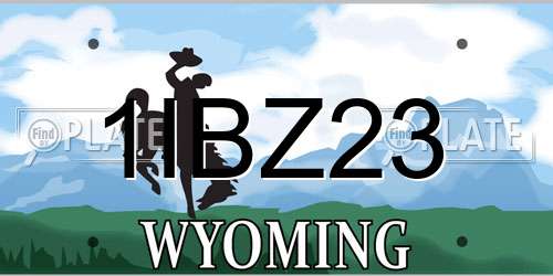 1IBZ23 Wyoming License Plate