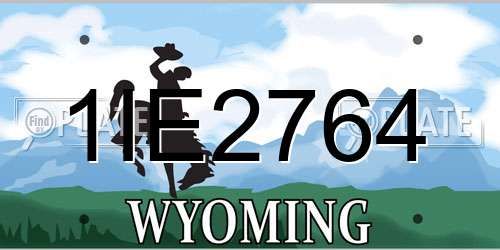 1IE2764 Wyoming License Plate