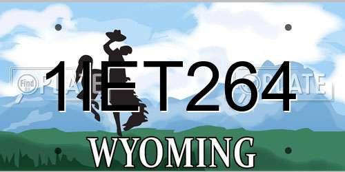 1IET264 Wyoming License Plate