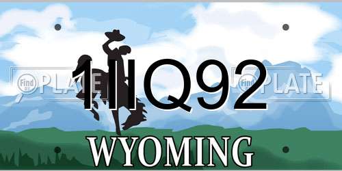 1IIQ92 Wyoming License Plate