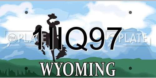 1IIQ97 Wyoming License Plate
