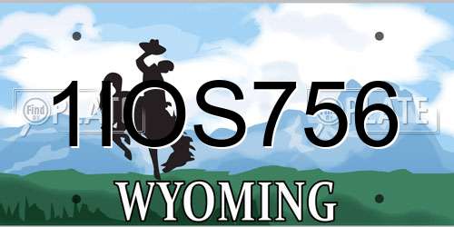 1IOS756 Wyoming License Plate