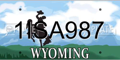 1ISA987 Wyoming License Plate