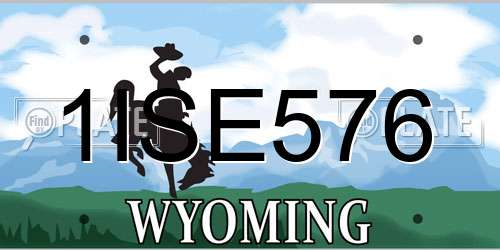 1ISE576 Wyoming License Plate