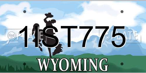 1IST775 Wyoming License Plate