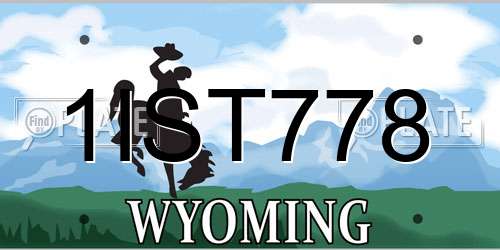 1IST778 Wyoming License Plate