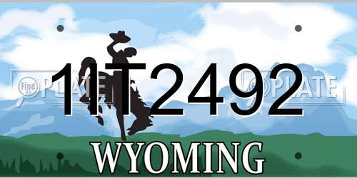 1IT2492 Wyoming License Plate
