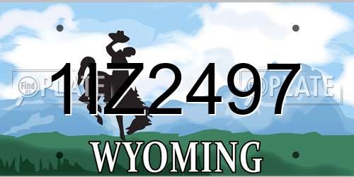 1IZ2497 Wyoming License Plate