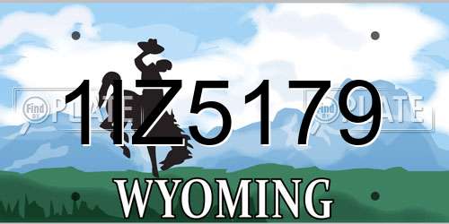 1IZ5179 Wyoming License Plate