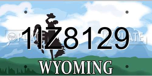 1IZ8129 Wyoming License Plate