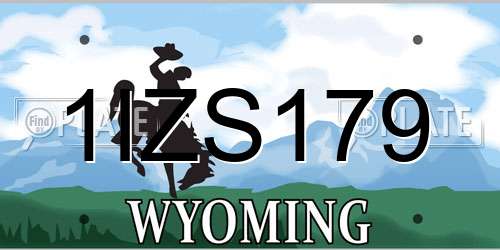 1IZS179 Wyoming License Plate