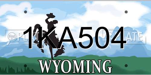 1KA504 Wyoming License Plate