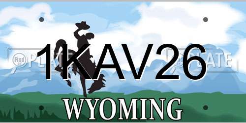 1KAV26 Wyoming License Plate