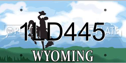 1LD445 Wyoming License Plate