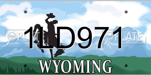 1LD971 Wyoming License Plate