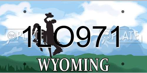 1LO971 Wyoming License Plate