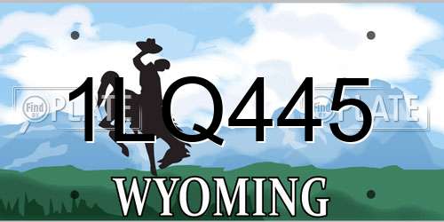 1LQ445 Wyoming License Plate