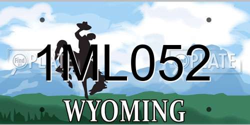 1ML052 Wyoming License Plate