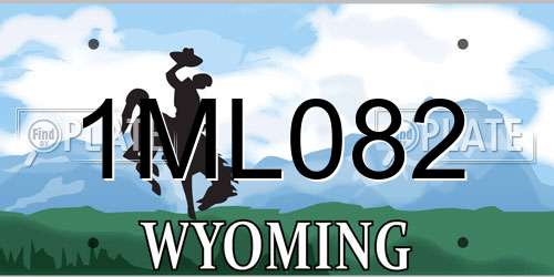 1ML082 Wyoming License Plate