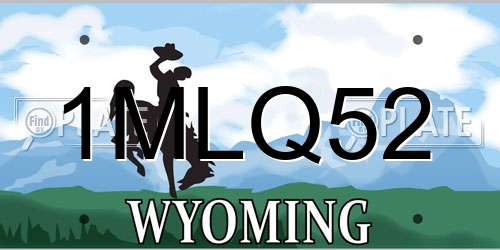 1MLQ52 Wyoming License Plate