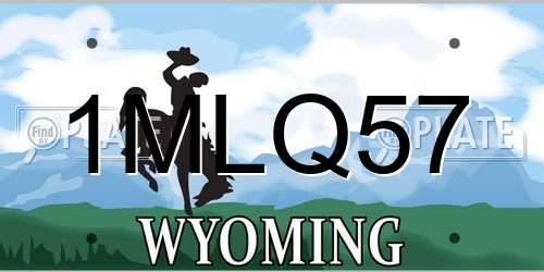 1MLQ57 Wyoming License Plate