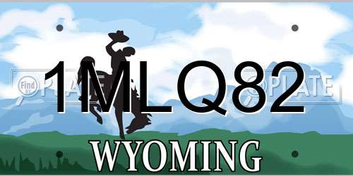 1MLQ82 Wyoming License Plate
