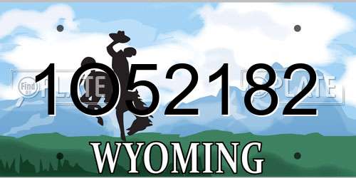 1O52182 Wyoming License Plate