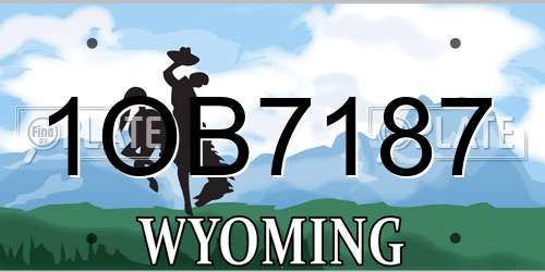 1OB7187 Wyoming License Plate