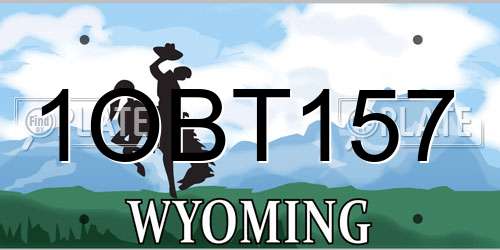 1OBT157 Wyoming License Plate
